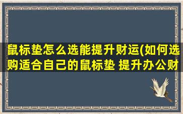 鼠标垫怎么选能提升财运(如何选购适合自己的鼠标垫 提升办公财运？)